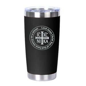 tumbler orthodox cross jesus christ conqueror with jesus prayer