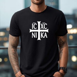 t shirt black icxcnika cross middle